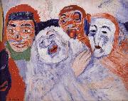 James Ensor Singing Masks oil on canvas